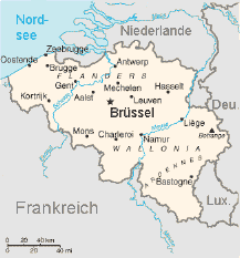 Landkarte Belgien