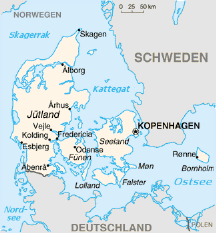Landkarte Dänemark