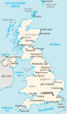Landkarte Großbritannien